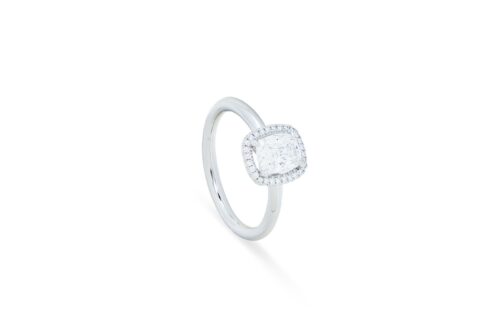 Cushion-Diamantring in Platin