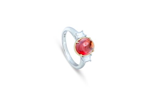 Saphir-Diamant-Ring in Weißgold und Gelbgold